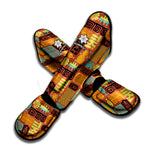 Ethnic Tiki Pattern Print Muay Thai Shin Guard