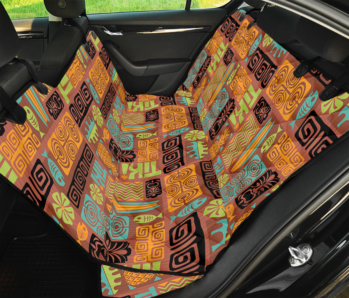 Ethnic Tiki Pattern Print Pet Car Back Seat Cover