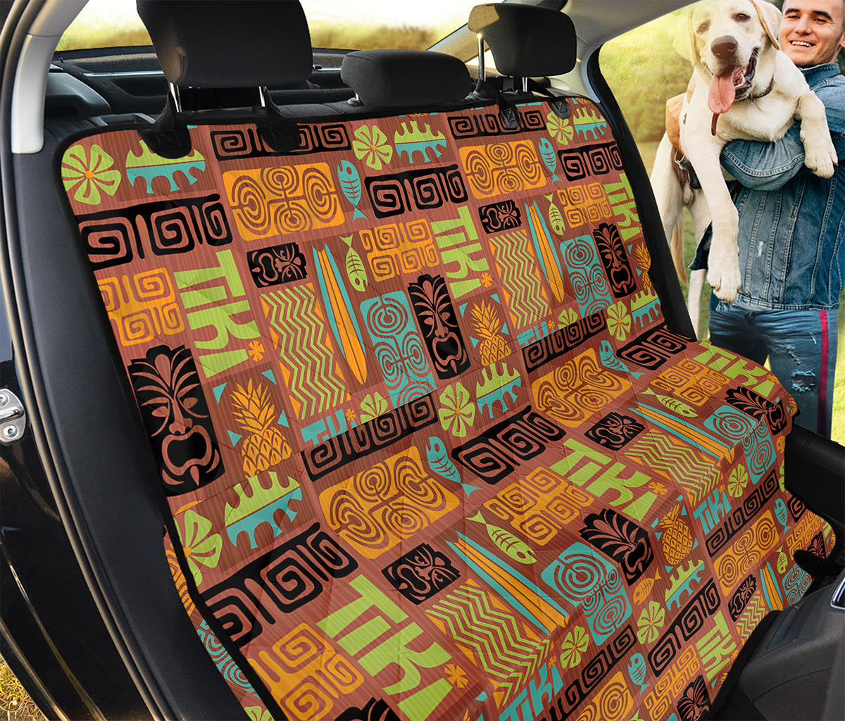 Ethnic Tiki Pattern Print Pet Car Back Seat Cover