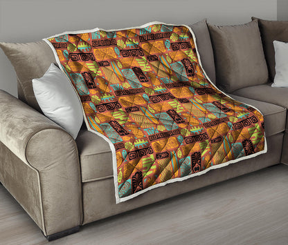 Ethnic Tiki Pattern Print Quilt