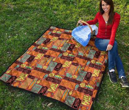Ethnic Tiki Pattern Print Quilt