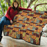 Ethnic Tiki Pattern Print Quilt