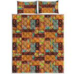 Ethnic Tiki Pattern Print Quilt Bed Set