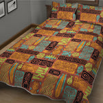 Ethnic Tiki Pattern Print Quilt Bed Set