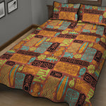 Ethnic Tiki Pattern Print Quilt Bed Set