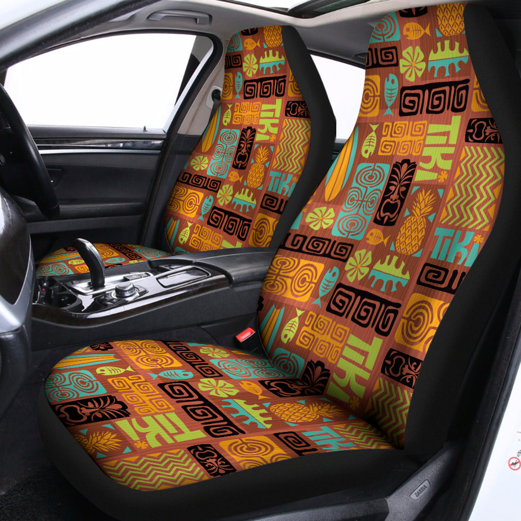 Ethnic Tiki Pattern Print Universal Fit Car Seat Covers