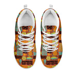 Ethnic Tiki Pattern Print White Sneakers