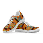 Ethnic Tiki Pattern Print White Sneakers