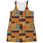 Ethnic Tiki Pattern Print Women's Racerback Tank Top