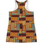 Ethnic Tiki Pattern Print Women's Racerback Tank Top