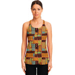 Ethnic Tiki Pattern Print Women's Racerback Tank Top
