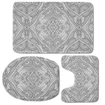 Ethnic Zentangle Pattern Print 3 Piece Bath Mat Set