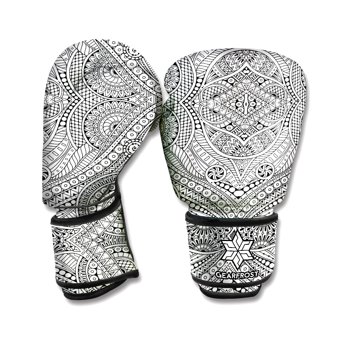 Ethnic Zentangle Pattern Print Boxing Gloves