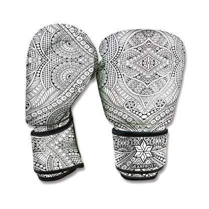 Ethnic Zentangle Pattern Print Boxing Gloves