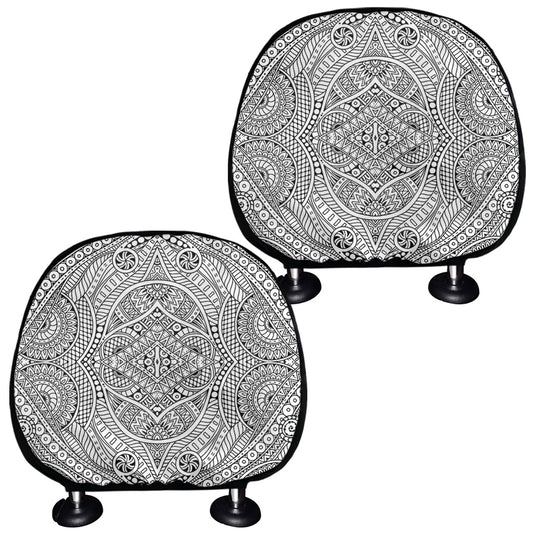 Ethnic Zentangle Pattern Print Car Headrest Covers