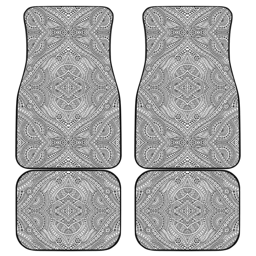Ethnic Zentangle Pattern Print Front and Back Car Floor Mats