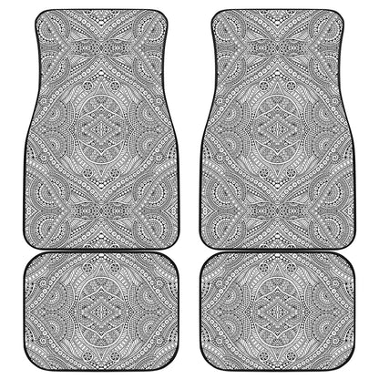 Ethnic Zentangle Pattern Print Front and Back Car Floor Mats