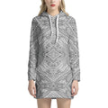 Ethnic Zentangle Pattern Print Pullover Hoodie Dress