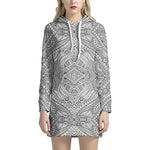 Ethnic Zentangle Pattern Print Hoodie Dress