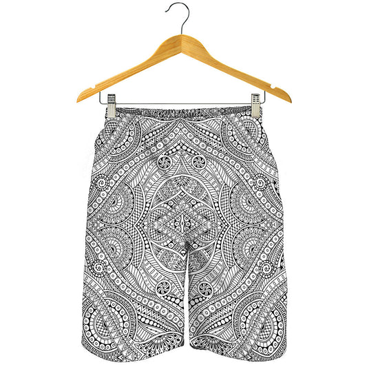Ethnic Zentangle Pattern Print Men's Shorts