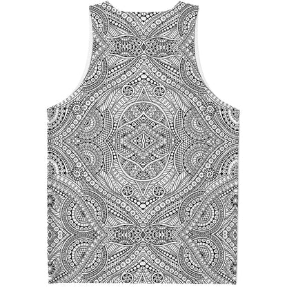 Ethnic Zentangle Pattern Print Men's Tank Top