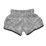 Ethnic Zentangle Pattern Print Muay Thai Boxing Shorts