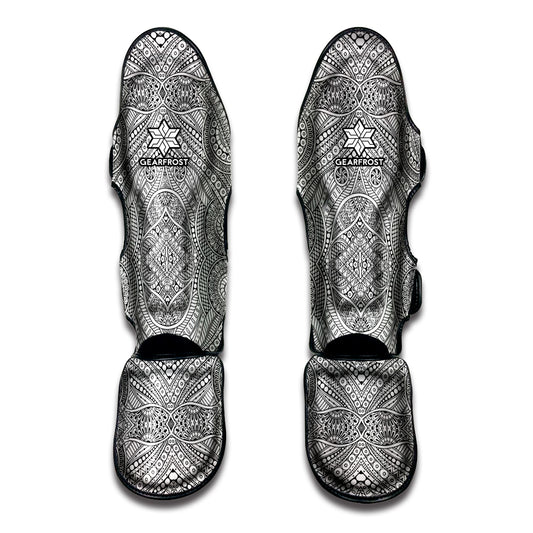 Ethnic Zentangle Pattern Print Muay Thai Shin Guard