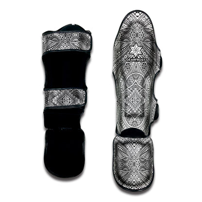 Ethnic Zentangle Pattern Print Muay Thai Shin Guard