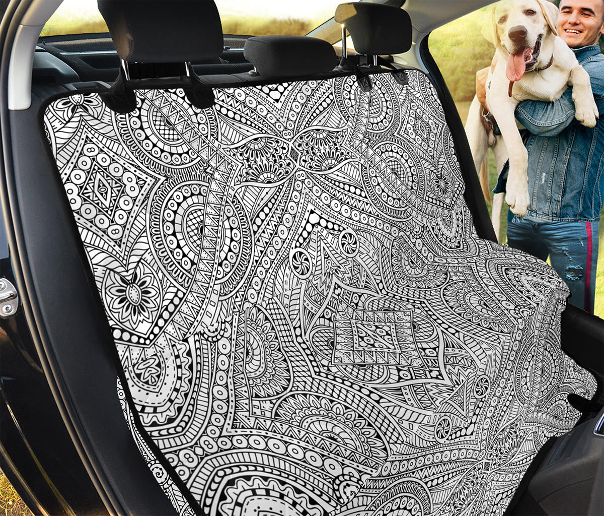 Ethnic Zentangle Pattern Print Pet Car Back Seat Cover