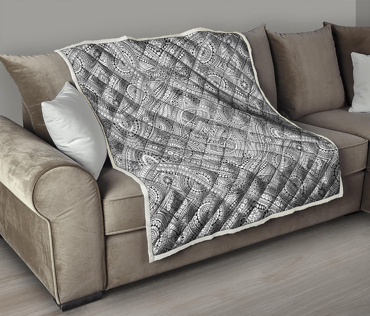 Ethnic Zentangle Pattern Print Quilt