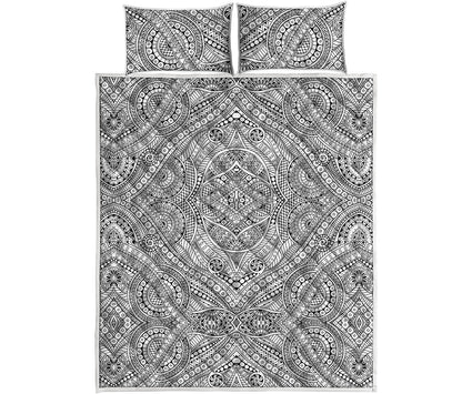 Ethnic Zentangle Pattern Print Quilt Bed Set