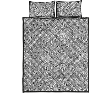 Ethnic Zentangle Pattern Print Quilt Bed Set