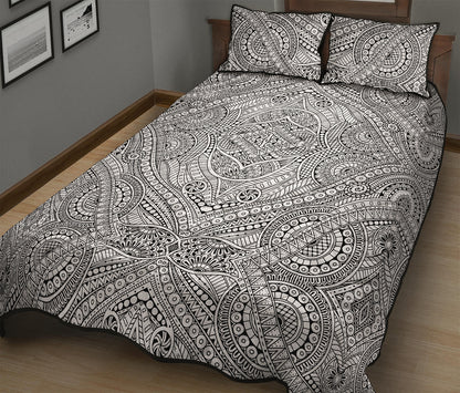 Ethnic Zentangle Pattern Print Quilt Bed Set