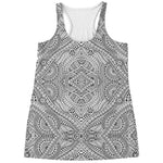 Ethnic Zentangle Pattern Print Women's Racerback Tank Top
