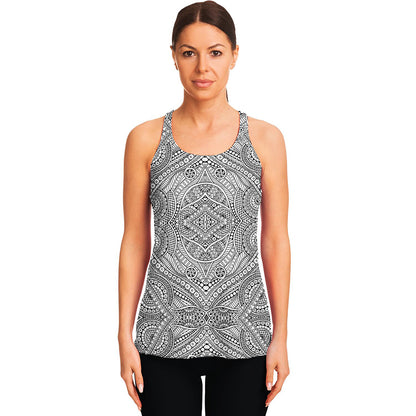 Ethnic Zentangle Pattern Print Women's Racerback Tank Top