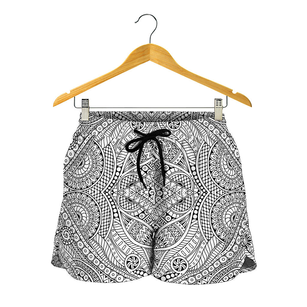 Ethnic Zentangle Pattern Print Women's Shorts