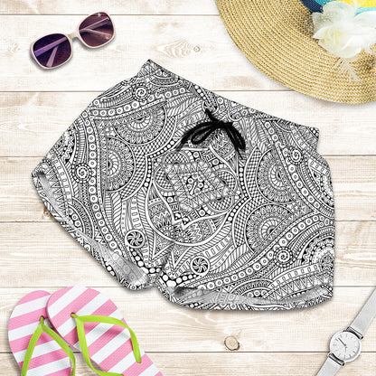 Ethnic Zentangle Pattern Print Women's Shorts