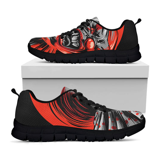 Evil Clown Print Black Sneakers