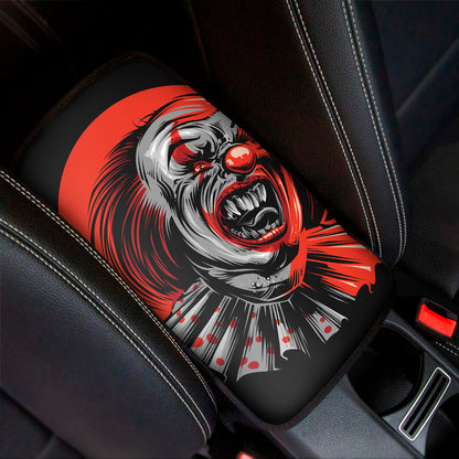 Evil Clown Print Car Center Console Cover