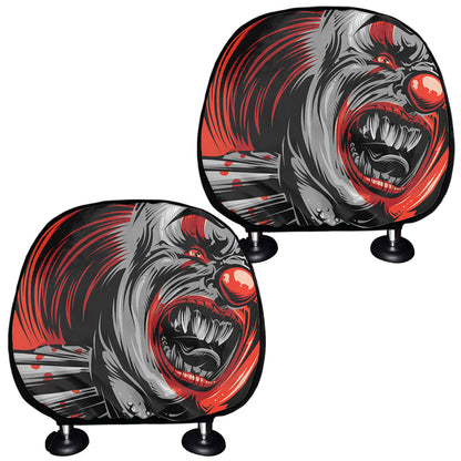 Evil Clown Print Car Headrest Covers