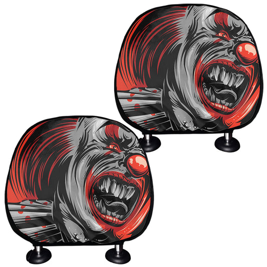 Evil Clown Print Car Headrest Covers