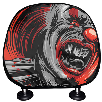 Evil Clown Print Car Headrest Covers