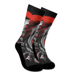 Evil Clown Print Crew Socks