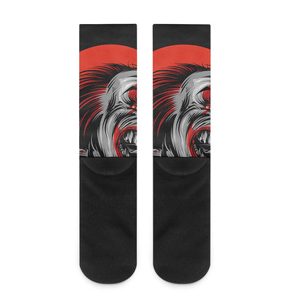 Evil Clown Print Crew Socks