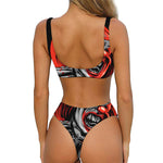 Evil Clown Print Front Bow Tie Bikini
