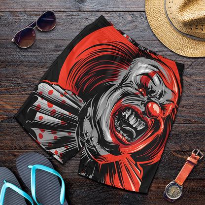 Evil Clown Print Men's Shorts