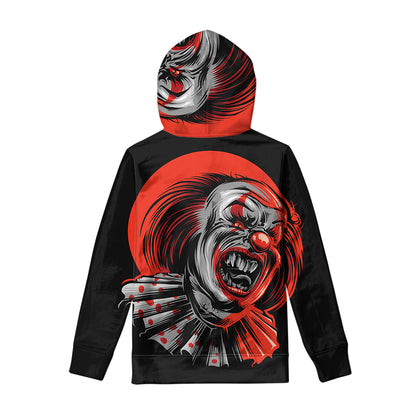 Evil Clown Print Pullover Hoodie