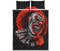 Evil Clown Print Quilt Bed Set