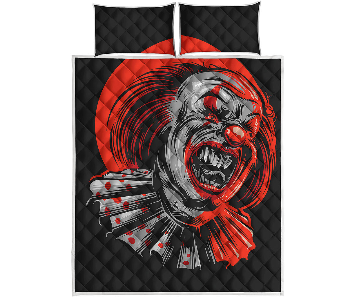 Evil Clown Print Quilt Bed Set