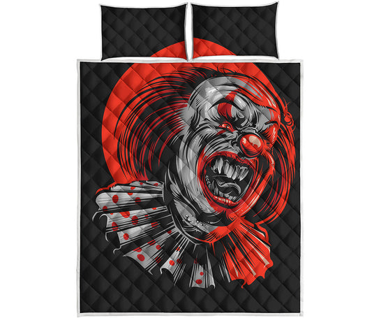 Evil Clown Print Quilt Bed Set